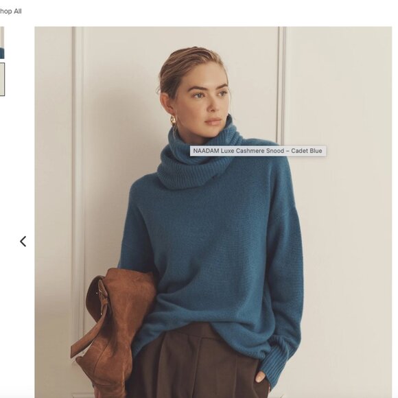 Naadam luxe cashmere snood in Cadet Blue NWT - Picture 2 of 5